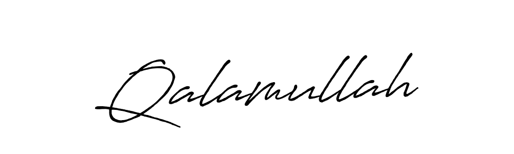 Use a signature maker to create a handwritten signature online. With this signature software, you can design (Antro_Vectra_Bolder) your own signature for name Qalamullah. Qalamullah signature style 7 images and pictures png