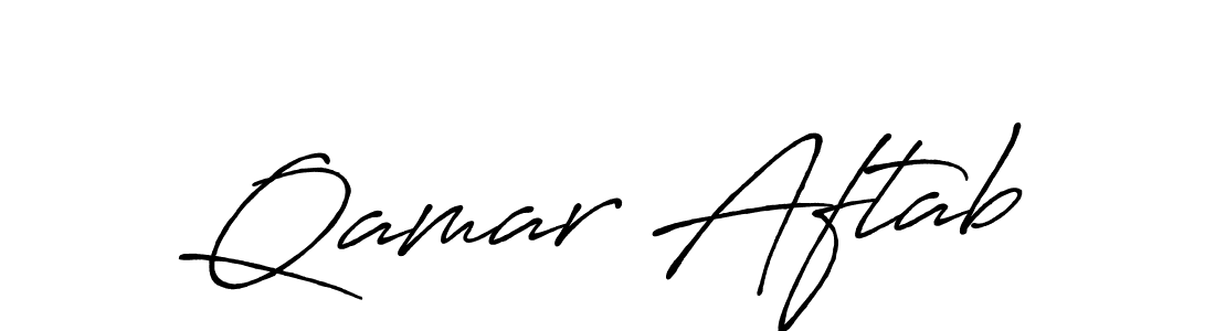 How to make Qamar Aftab name signature. Use Antro_Vectra_Bolder style for creating short signs online. This is the latest handwritten sign. Qamar Aftab signature style 7 images and pictures png