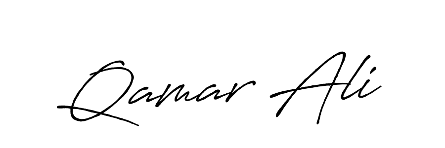 You should practise on your own different ways (Antro_Vectra_Bolder) to write your name (Qamar Ali) in signature. don't let someone else do it for you. Qamar Ali signature style 7 images and pictures png