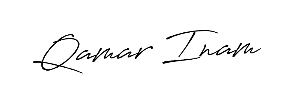 Use a signature maker to create a handwritten signature online. With this signature software, you can design (Antro_Vectra_Bolder) your own signature for name Qamar Inam. Qamar Inam signature style 7 images and pictures png