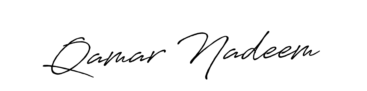 How to make Qamar Nadeem signature? Antro_Vectra_Bolder is a professional autograph style. Create handwritten signature for Qamar Nadeem name. Qamar Nadeem signature style 7 images and pictures png