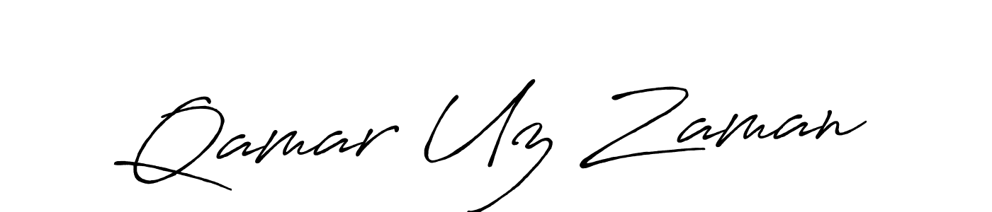 Design your own signature with our free online signature maker. With this signature software, you can create a handwritten (Antro_Vectra_Bolder) signature for name Qamar Uz Zaman. Qamar Uz Zaman signature style 7 images and pictures png