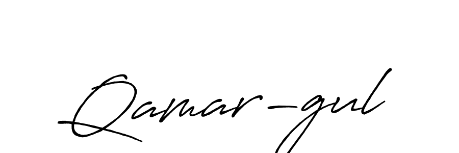 How to make Qamar-gul name signature. Use Antro_Vectra_Bolder style for creating short signs online. This is the latest handwritten sign. Qamar-gul signature style 7 images and pictures png