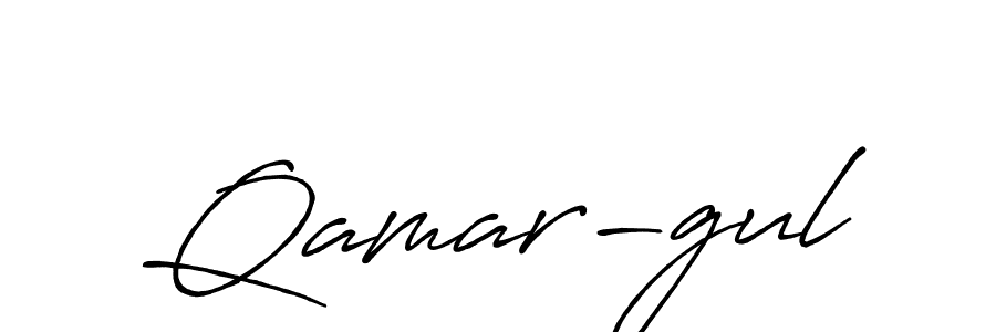 Create a beautiful signature design for name Qamar-gul. With this signature (Antro_Vectra_Bolder) fonts, you can make a handwritten signature for free. Qamar-gul signature style 7 images and pictures png