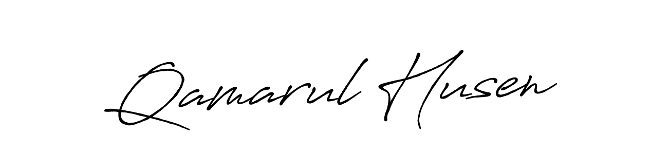 You should practise on your own different ways (Antro_Vectra_Bolder) to write your name (Qamarul Husen) in signature. don't let someone else do it for you. Qamarul Husen signature style 7 images and pictures png