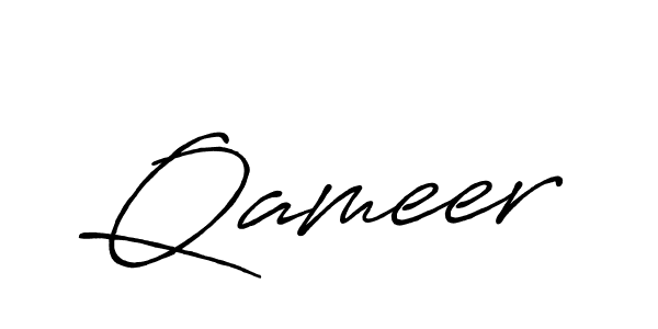 Use a signature maker to create a handwritten signature online. With this signature software, you can design (Antro_Vectra_Bolder) your own signature for name Qameer. Qameer signature style 7 images and pictures png