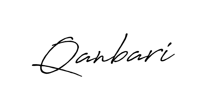 Make a beautiful signature design for name Qanbari. With this signature (Antro_Vectra_Bolder) style, you can create a handwritten signature for free. Qanbari signature style 7 images and pictures png