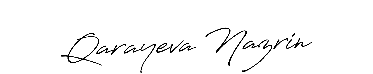 Qarayeva Nazrin stylish signature style. Best Handwritten Sign (Antro_Vectra_Bolder) for my name. Handwritten Signature Collection Ideas for my name Qarayeva Nazrin. Qarayeva Nazrin signature style 7 images and pictures png