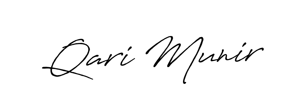 Create a beautiful signature design for name Qari Munir. With this signature (Antro_Vectra_Bolder) fonts, you can make a handwritten signature for free. Qari Munir signature style 7 images and pictures png