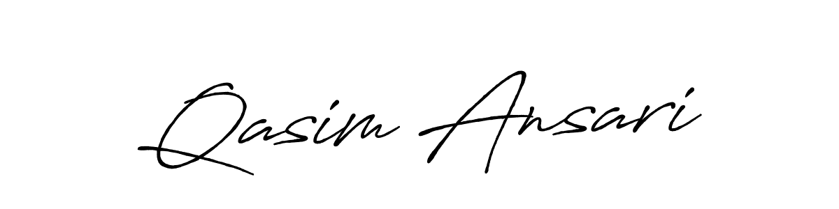 How to make Qasim Ansari name signature. Use Antro_Vectra_Bolder style for creating short signs online. This is the latest handwritten sign. Qasim Ansari signature style 7 images and pictures png