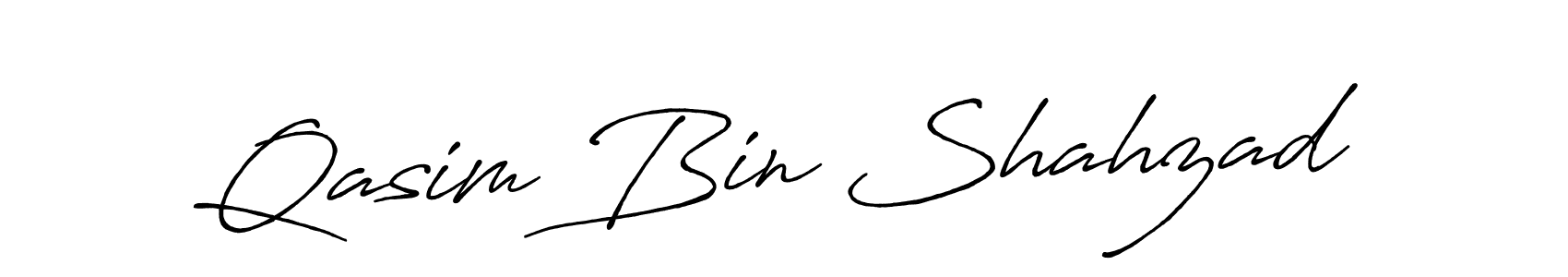 How to make Qasim Bin Shahzad name signature. Use Antro_Vectra_Bolder style for creating short signs online. This is the latest handwritten sign. Qasim Bin Shahzad signature style 7 images and pictures png