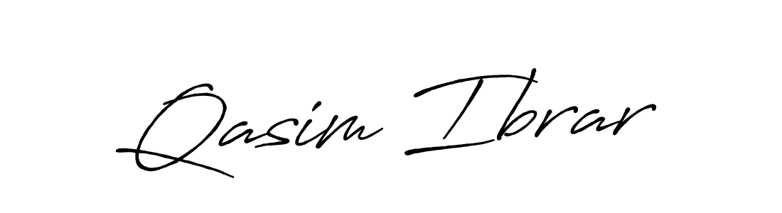 How to make Qasim Ibrar name signature. Use Antro_Vectra_Bolder style for creating short signs online. This is the latest handwritten sign. Qasim Ibrar signature style 7 images and pictures png