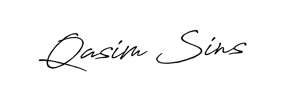 Create a beautiful signature design for name Qasim Sins. With this signature (Antro_Vectra_Bolder) fonts, you can make a handwritten signature for free. Qasim Sins signature style 7 images and pictures png