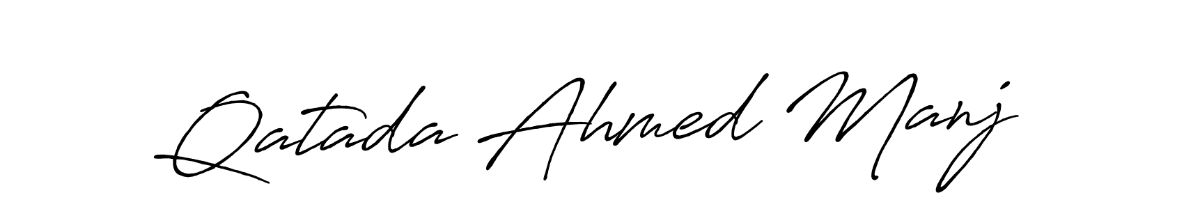 Here are the top 10 professional signature styles for the name Qatada Ahmed Manj. These are the best autograph styles you can use for your name. Qatada Ahmed Manj signature style 7 images and pictures png