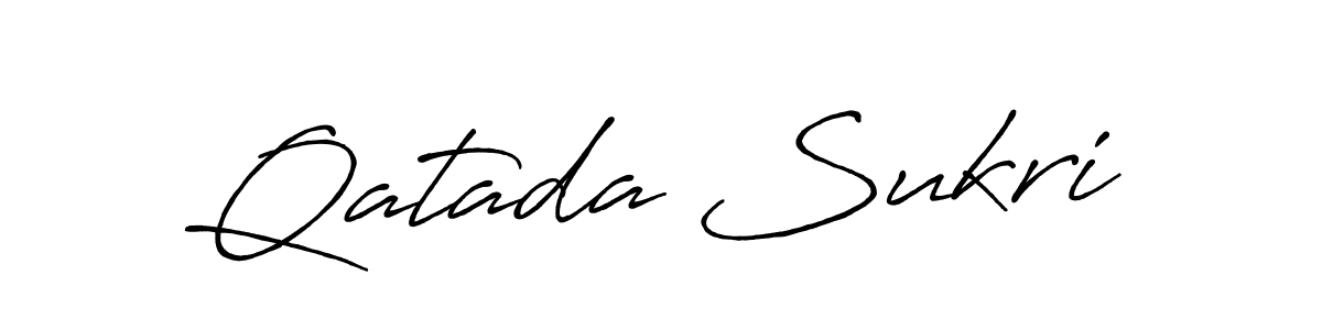 Make a beautiful signature design for name Qatada Sukri. With this signature (Antro_Vectra_Bolder) style, you can create a handwritten signature for free. Qatada Sukri signature style 7 images and pictures png