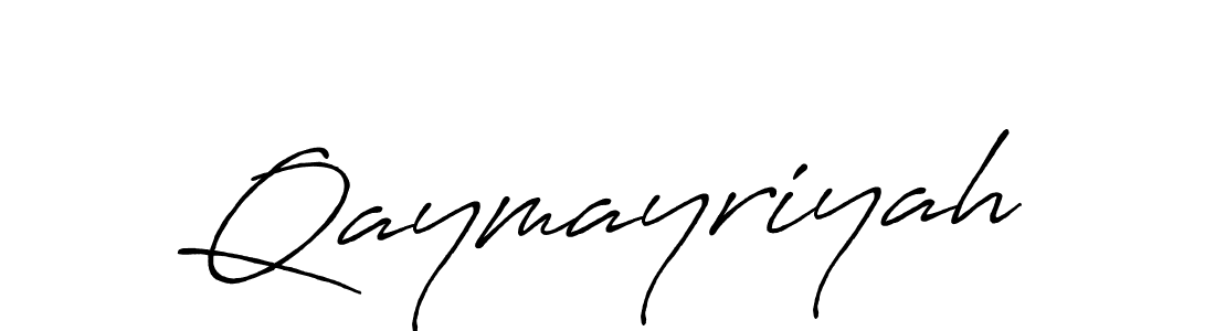 How to make Qaymayriyah name signature. Use Antro_Vectra_Bolder style for creating short signs online. This is the latest handwritten sign. Qaymayriyah signature style 7 images and pictures png