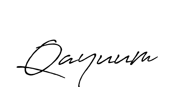 Make a beautiful signature design for name Qayuum. With this signature (Antro_Vectra_Bolder) style, you can create a handwritten signature for free. Qayuum signature style 7 images and pictures png