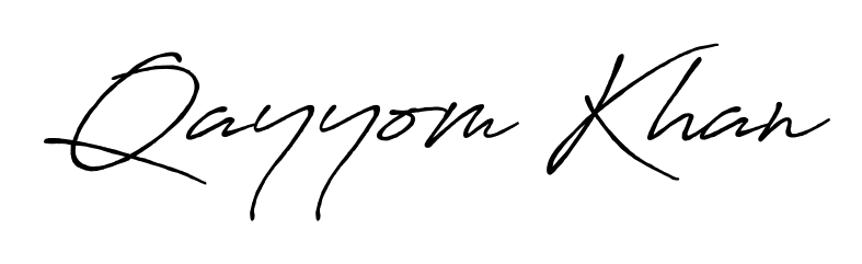Create an unforgettable impression when signing with Qayyom Khan name styled in Antro_Vectra_Bolder typography. 100% free online generator. Qayyom Khan signature style 7 images and pictures png