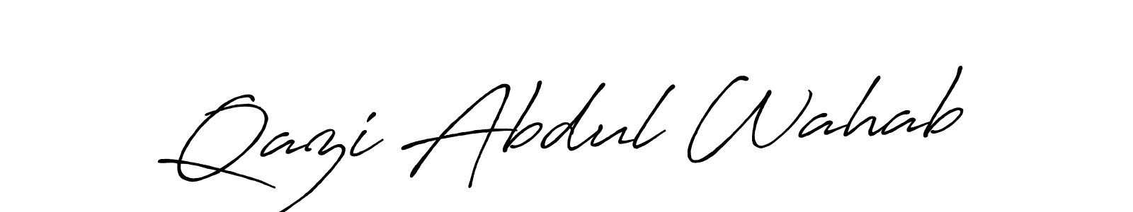 Use a signature maker to create a handwritten signature online. With this signature software, you can design (Antro_Vectra_Bolder) your own signature for name Qazi Abdul Wahab. Qazi Abdul Wahab signature style 7 images and pictures png