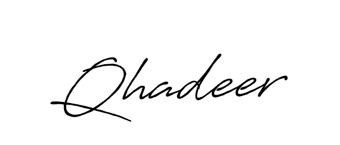 Create a beautiful signature design for name Qhadeer. With this signature (Antro_Vectra_Bolder) fonts, you can make a handwritten signature for free. Qhadeer signature style 7 images and pictures png