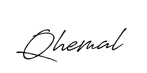 How to make Qhemal signature? Antro_Vectra_Bolder is a professional autograph style. Create handwritten signature for Qhemal name. Qhemal signature style 7 images and pictures png