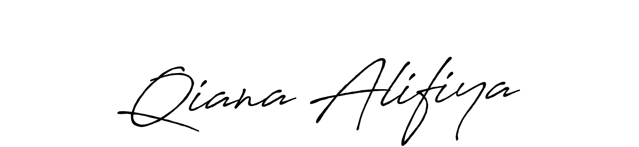How to make Qiana Alifiya name signature. Use Antro_Vectra_Bolder style for creating short signs online. This is the latest handwritten sign. Qiana Alifiya signature style 7 images and pictures png