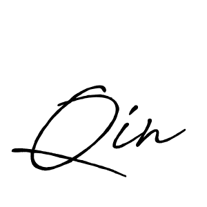 Create a beautiful signature design for name Qin. With this signature (Antro_Vectra_Bolder) fonts, you can make a handwritten signature for free. Qin signature style 7 images and pictures png