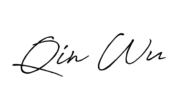 You should practise on your own different ways (Antro_Vectra_Bolder) to write your name (Qin Wu) in signature. don't let someone else do it for you. Qin Wu signature style 7 images and pictures png