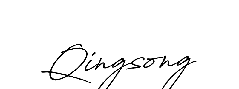 You should practise on your own different ways (Antro_Vectra_Bolder) to write your name (Qingsong) in signature. don't let someone else do it for you. Qingsong signature style 7 images and pictures png