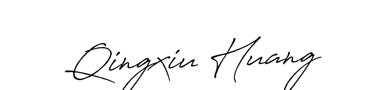 Create a beautiful signature design for name Qingxiu Huang. With this signature (Antro_Vectra_Bolder) fonts, you can make a handwritten signature for free. Qingxiu Huang signature style 7 images and pictures png