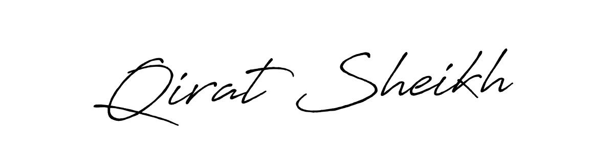 How to make Qirat Sheikh signature? Antro_Vectra_Bolder is a professional autograph style. Create handwritten signature for Qirat Sheikh name. Qirat Sheikh signature style 7 images and pictures png