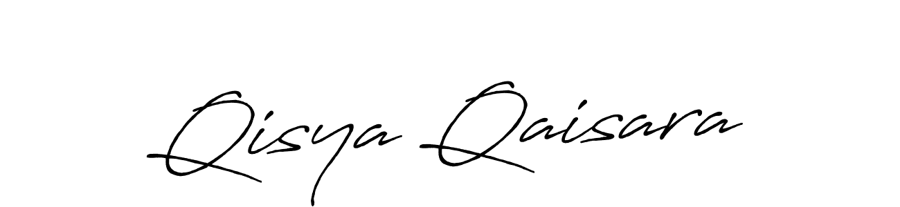 How to make Qisya Qaisara name signature. Use Antro_Vectra_Bolder style for creating short signs online. This is the latest handwritten sign. Qisya Qaisara signature style 7 images and pictures png