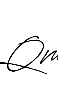 Make a beautiful signature design for name Qm. With this signature (Antro_Vectra_Bolder) style, you can create a handwritten signature for free. Qm signature style 7 images and pictures png