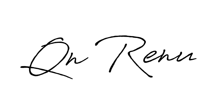 You should practise on your own different ways (Antro_Vectra_Bolder) to write your name (Qn Renu) in signature. don't let someone else do it for you. Qn Renu signature style 7 images and pictures png