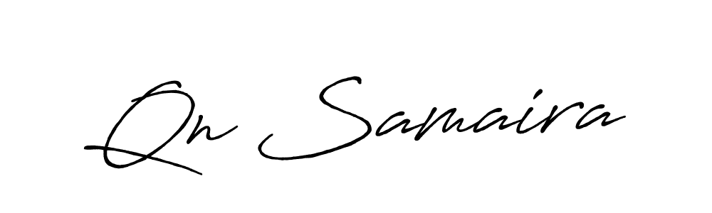How to make Qn Samaira name signature. Use Antro_Vectra_Bolder style for creating short signs online. This is the latest handwritten sign. Qn Samaira signature style 7 images and pictures png