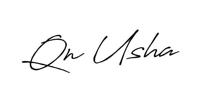 Use a signature maker to create a handwritten signature online. With this signature software, you can design (Antro_Vectra_Bolder) your own signature for name Qn Usha. Qn Usha signature style 7 images and pictures png