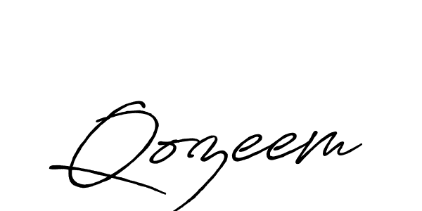 Create a beautiful signature design for name Qozeem. With this signature (Antro_Vectra_Bolder) fonts, you can make a handwritten signature for free. Qozeem signature style 7 images and pictures png