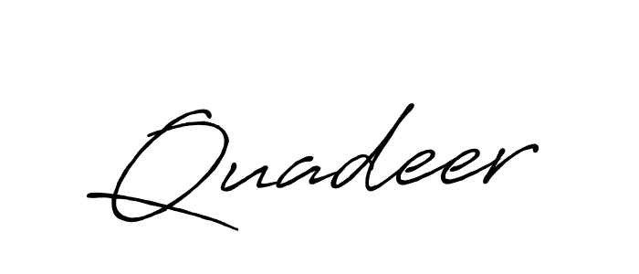 Make a beautiful signature design for name Quadeer. With this signature (Antro_Vectra_Bolder) style, you can create a handwritten signature for free. Quadeer signature style 7 images and pictures png