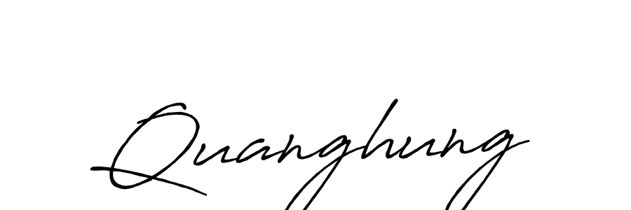 How to make Quanghung name signature. Use Antro_Vectra_Bolder style for creating short signs online. This is the latest handwritten sign. Quanghung signature style 7 images and pictures png