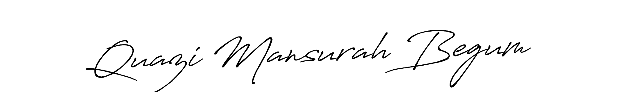 Make a beautiful signature design for name Quazi Mansurah Begum. With this signature (Antro_Vectra_Bolder) style, you can create a handwritten signature for free. Quazi Mansurah Begum signature style 7 images and pictures png