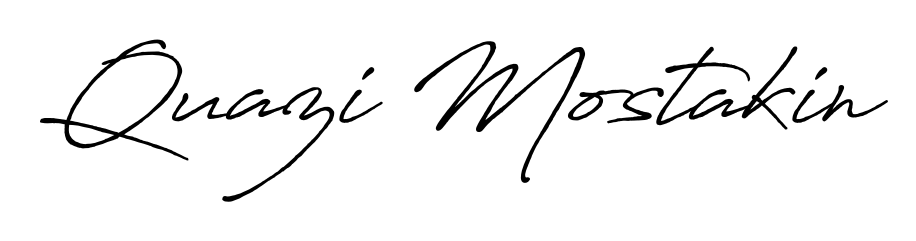 Download transparent PNG signature for name Quazi Mostakin styled with Antro_Vectra_Bolder font. Ready to paste directly into PDF and Word agreements. Quazi Mostakin signature style 7 images and pictures png