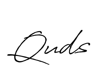 Use a signature maker to create a handwritten signature online. With this signature software, you can design (Antro_Vectra_Bolder) your own signature for name Quds. Quds signature style 7 images and pictures png