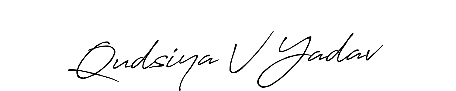 How to make Qudsiya V Yadav signature? Antro_Vectra_Bolder is a professional autograph style. Create handwritten signature for Qudsiya V Yadav name. Qudsiya V Yadav signature style 7 images and pictures png