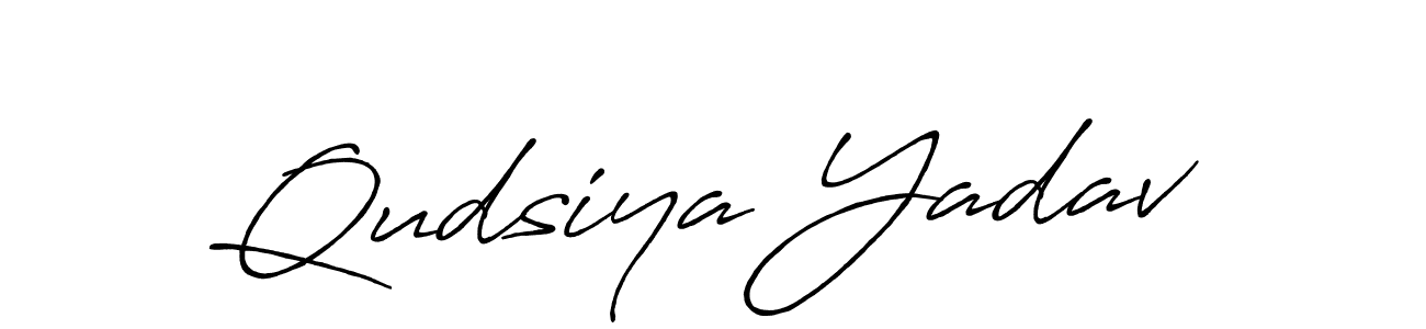 How to make Qudsiya Yadav name signature. Use Antro_Vectra_Bolder style for creating short signs online. This is the latest handwritten sign. Qudsiya Yadav signature style 7 images and pictures png