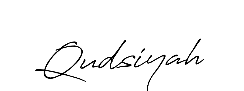 You should practise on your own different ways (Antro_Vectra_Bolder) to write your name (Qudsiyah) in signature. don't let someone else do it for you. Qudsiyah signature style 7 images and pictures png