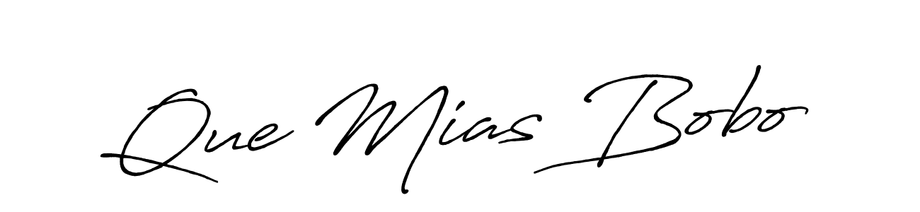 It looks lik you need a new signature style for name Que Mias Bobo. Design unique handwritten (Antro_Vectra_Bolder) signature with our free signature maker in just a few clicks. Que Mias Bobo signature style 7 images and pictures png