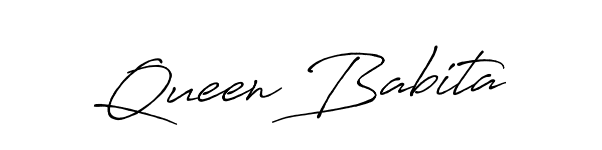 Queen Babita stylish signature style. Best Handwritten Sign (Antro_Vectra_Bolder) for my name. Handwritten Signature Collection Ideas for my name Queen Babita. Queen Babita signature style 7 images and pictures png