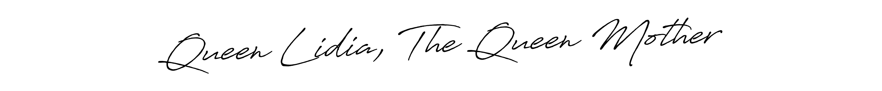 Similarly Antro_Vectra_Bolder is the best handwritten signature design. Signature creator online .You can use it as an online autograph creator for name Queen Lidia, The Queen Mother. Queen Lidia, The Queen Mother signature style 7 images and pictures png