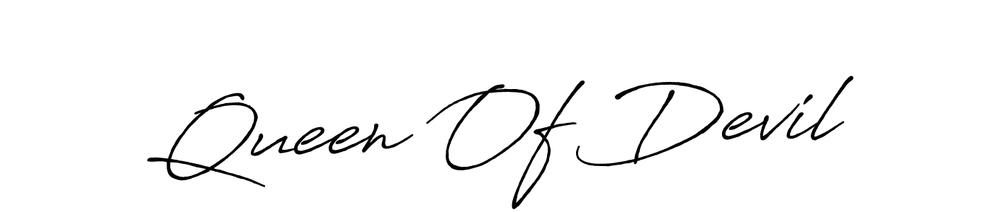 Queen Of Devil stylish signature style. Best Handwritten Sign (Antro_Vectra_Bolder) for my name. Handwritten Signature Collection Ideas for my name Queen Of Devil. Queen Of Devil signature style 7 images and pictures png