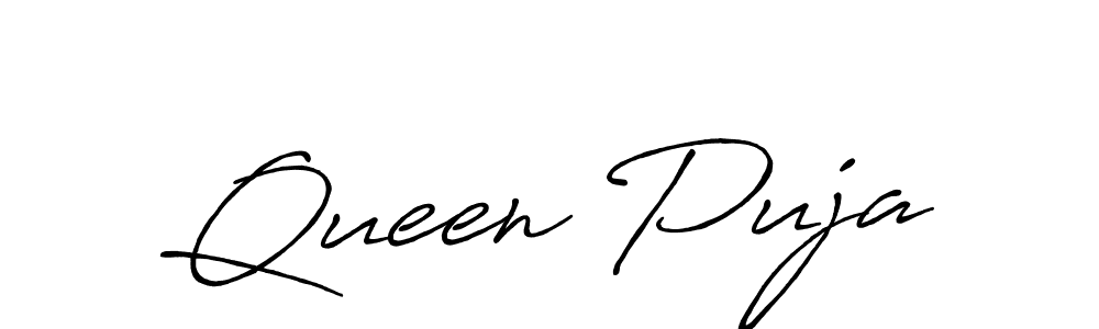Make a beautiful signature design for name Queen Puja. Use this online signature maker to create a handwritten signature for free. Queen Puja signature style 7 images and pictures png